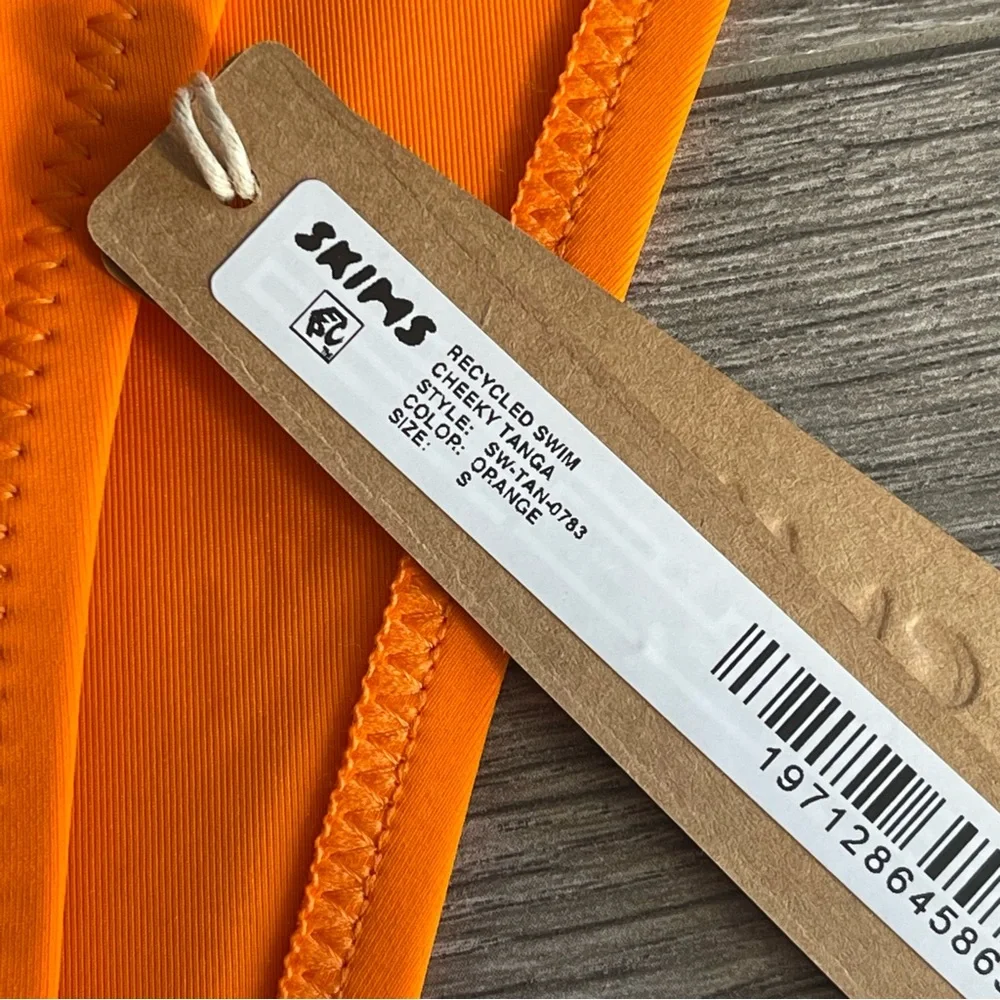 Skims Swim Orange Cheeky Tanga Bikini Bottom Size Small